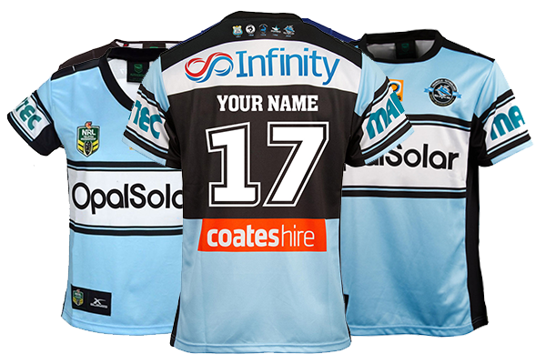 NRL Cronulla-Sutherland Sharks Custom Name Number 2023 Away Jersey Zip Up  Hoodie