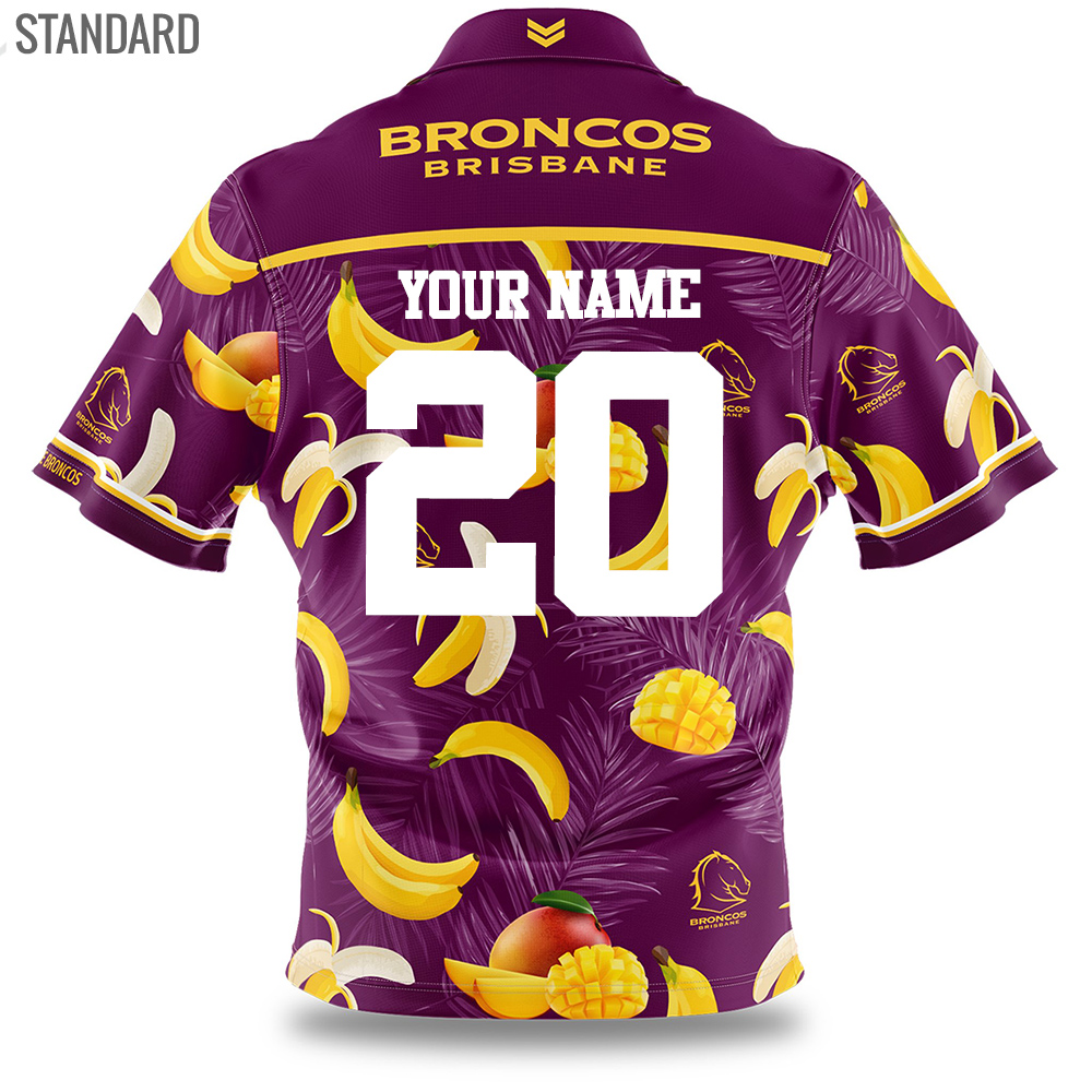Brisbane Broncos NRL 2020 Hawaiian Shirt Button Up Polo T Shirt Sizes S-5XL! 