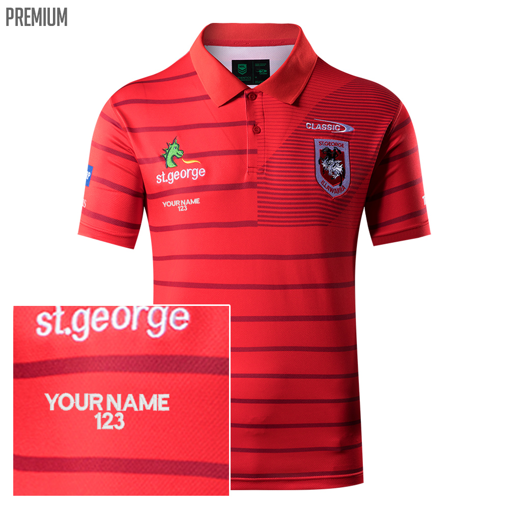 5XL NRL Classic St George Illawarra Dragons 2021 Player Polo Shirt Sizes Small 