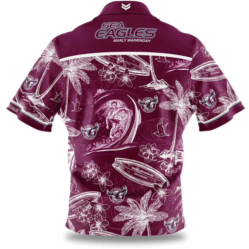 NRL Sydney Roosters Summer Light Pink Hawaiian Shirt