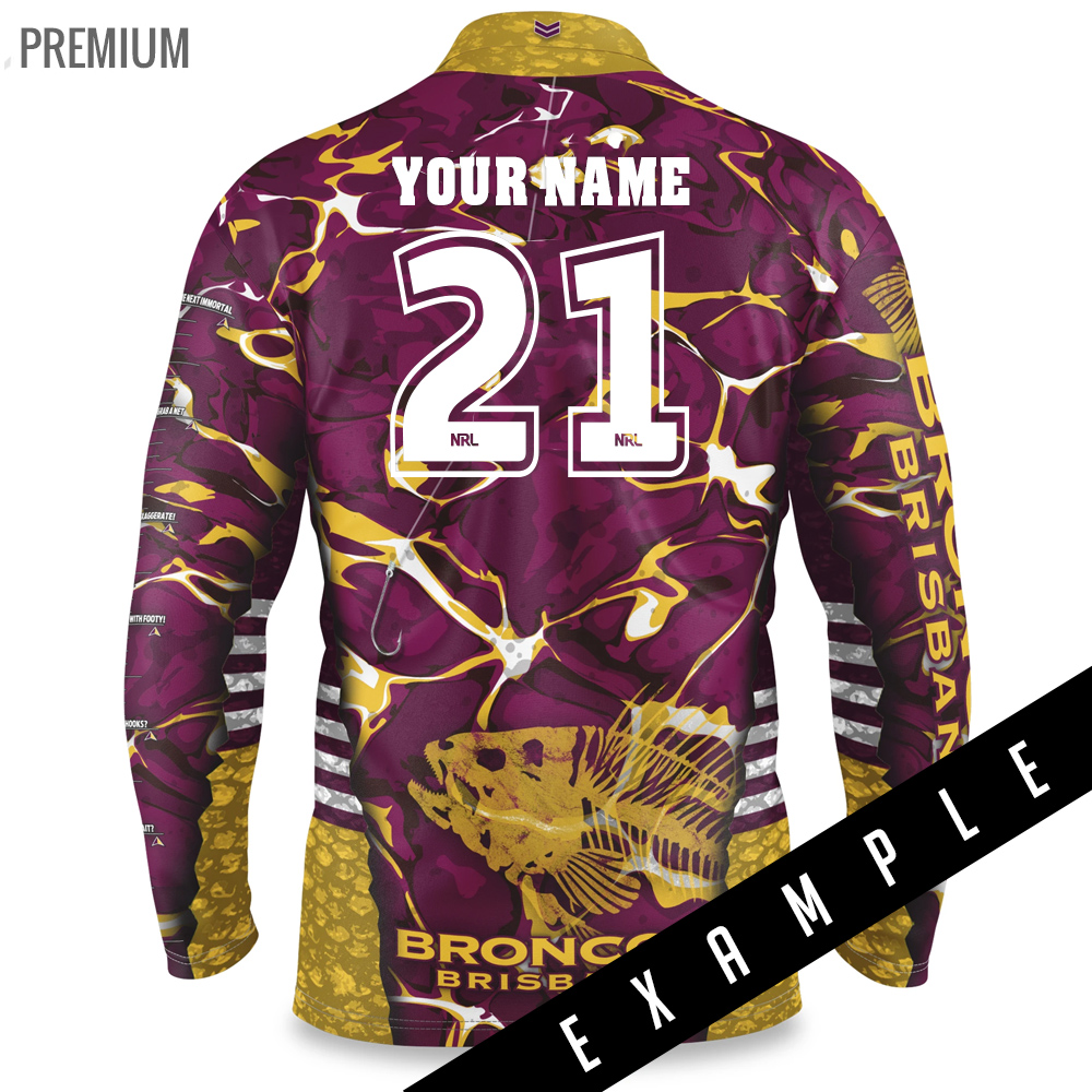 NRL Brisbane Broncos Custom Name Number 2022 Heritage Jersey Zip